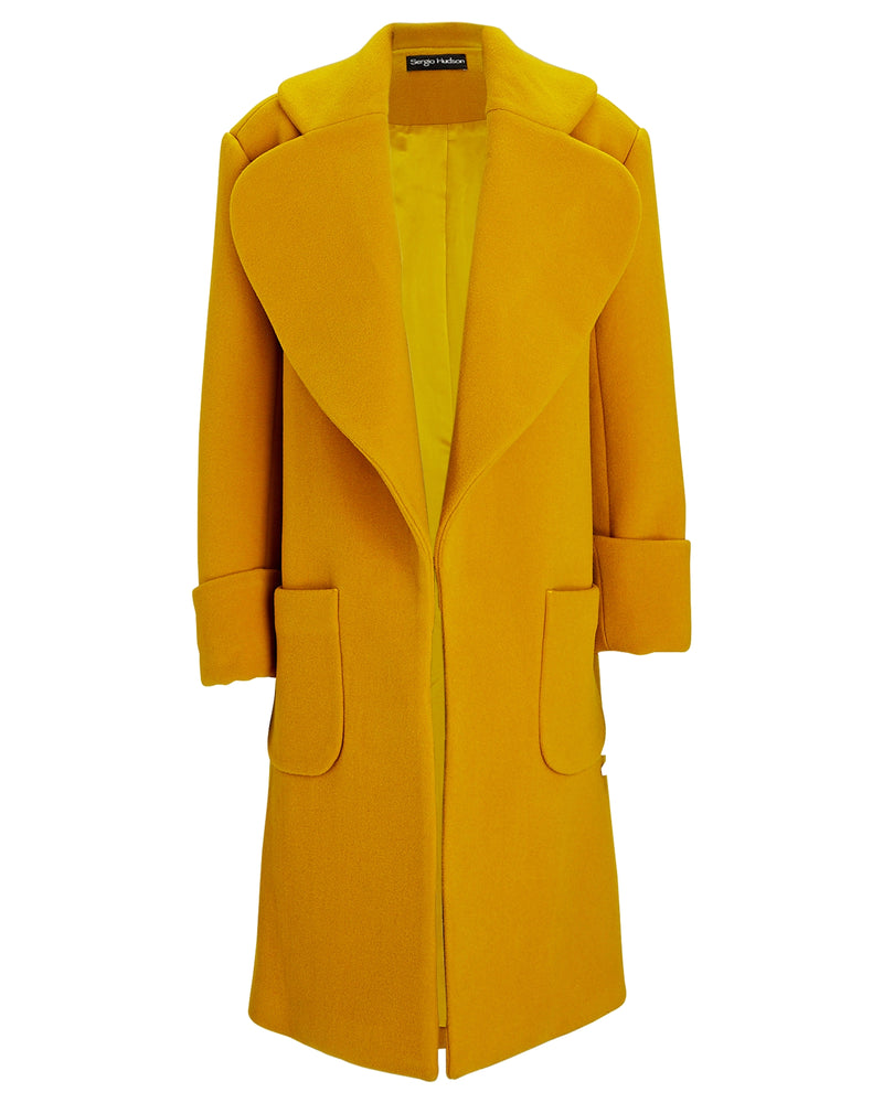 WOOL-CASHMERE LONG SWING COAT