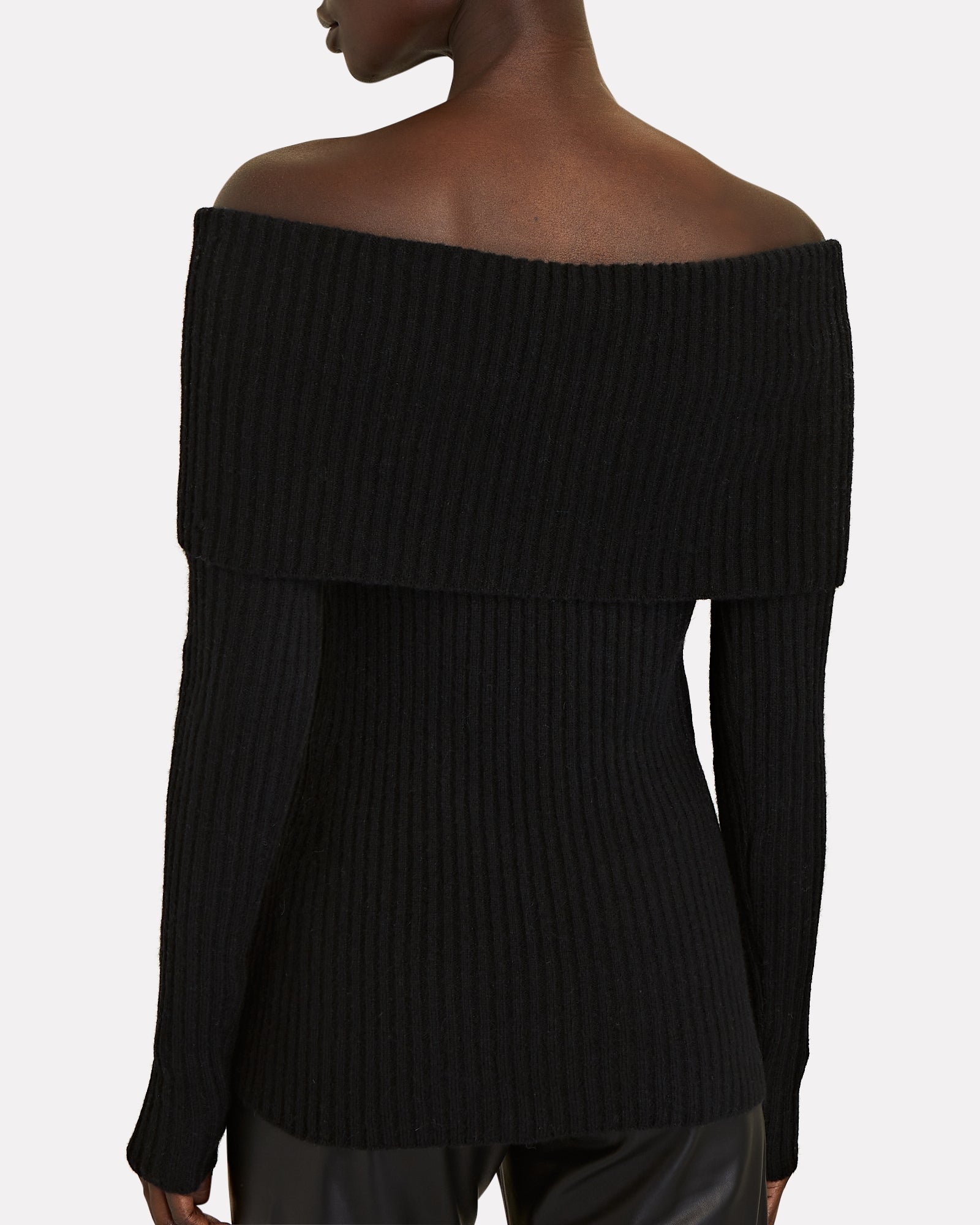 off-shoulder FOLD OVER sweater