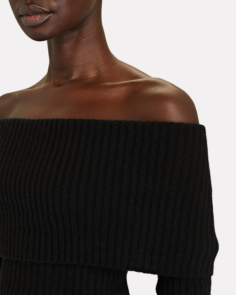 off-shoulder FOLD OVER sweater – Sergio Hudson Collections