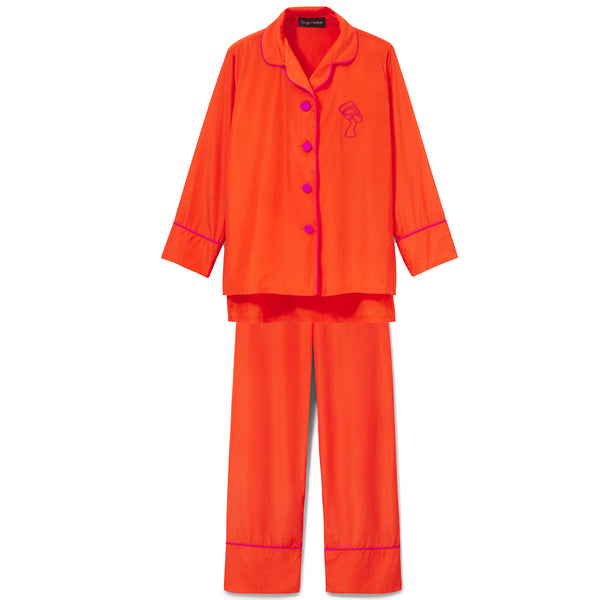 Coral Silk Trimmed Pajama Set (LIMITED EDITION COLOR)