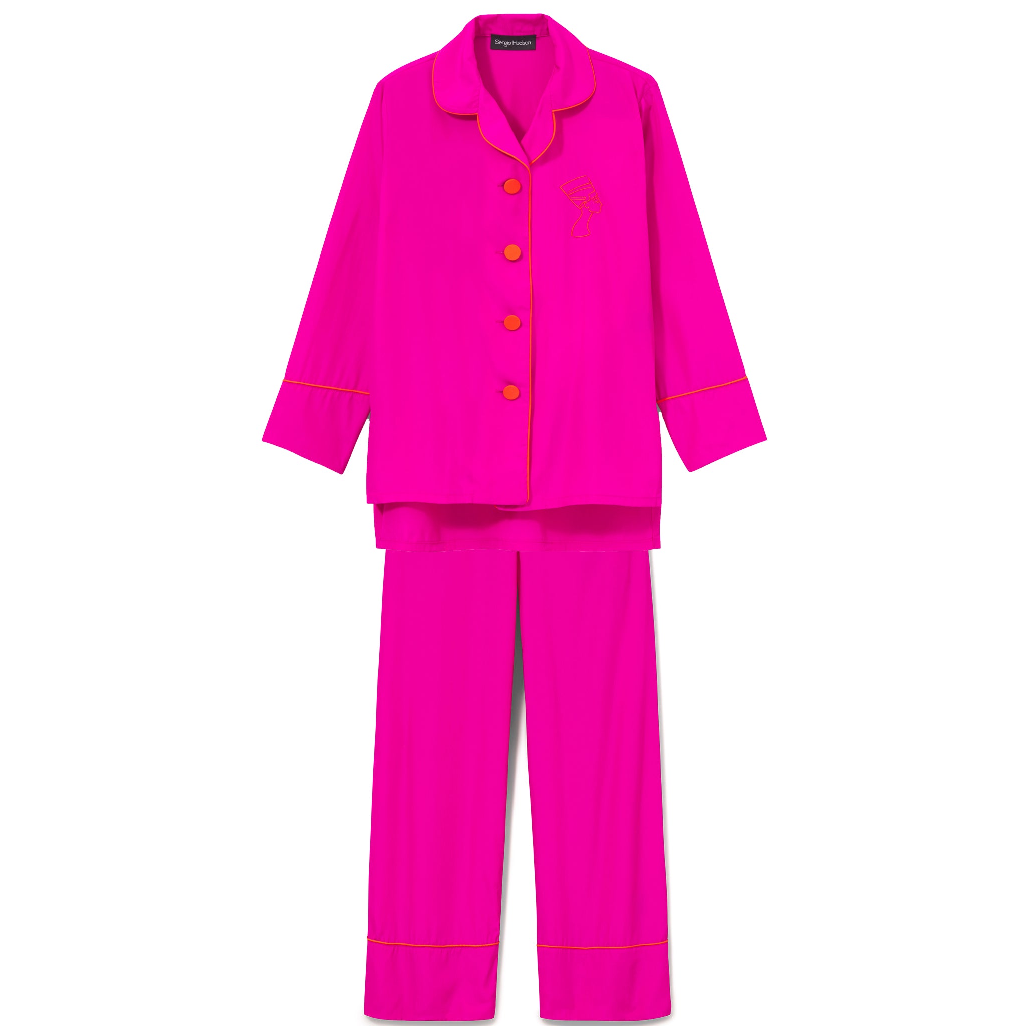 MAGENTA SILK TRIMMED PAJAMA SET (LIMITED EDITION COLOR)