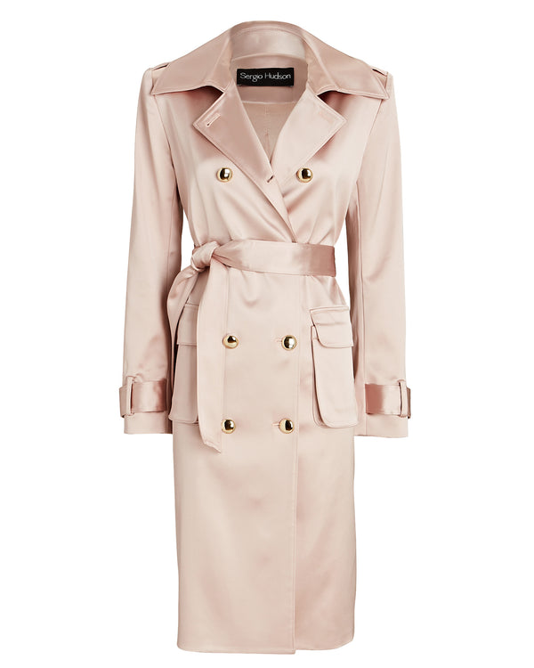 Double-Breast Satin Trench