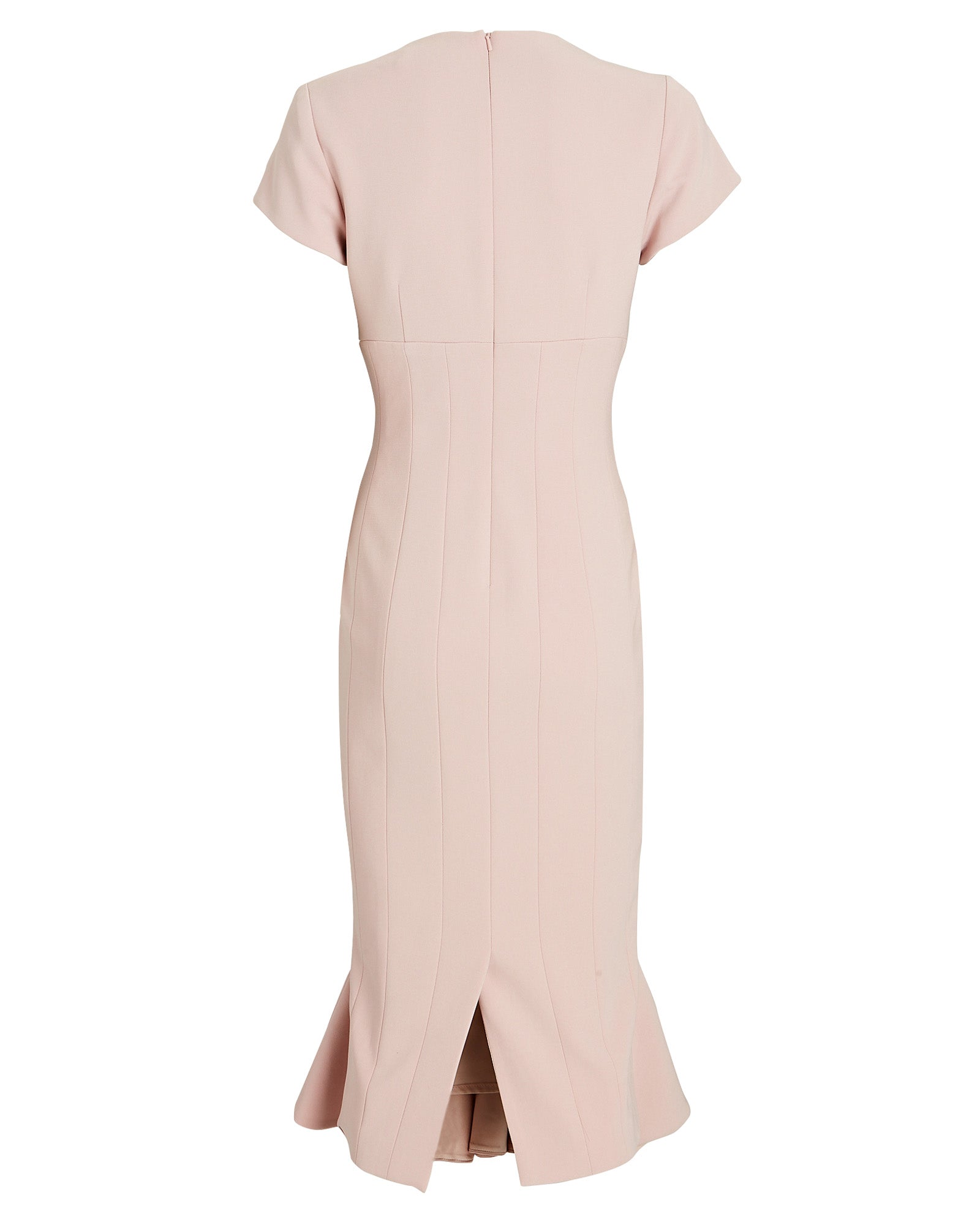Deep-V Cap Sleeve Day Dress