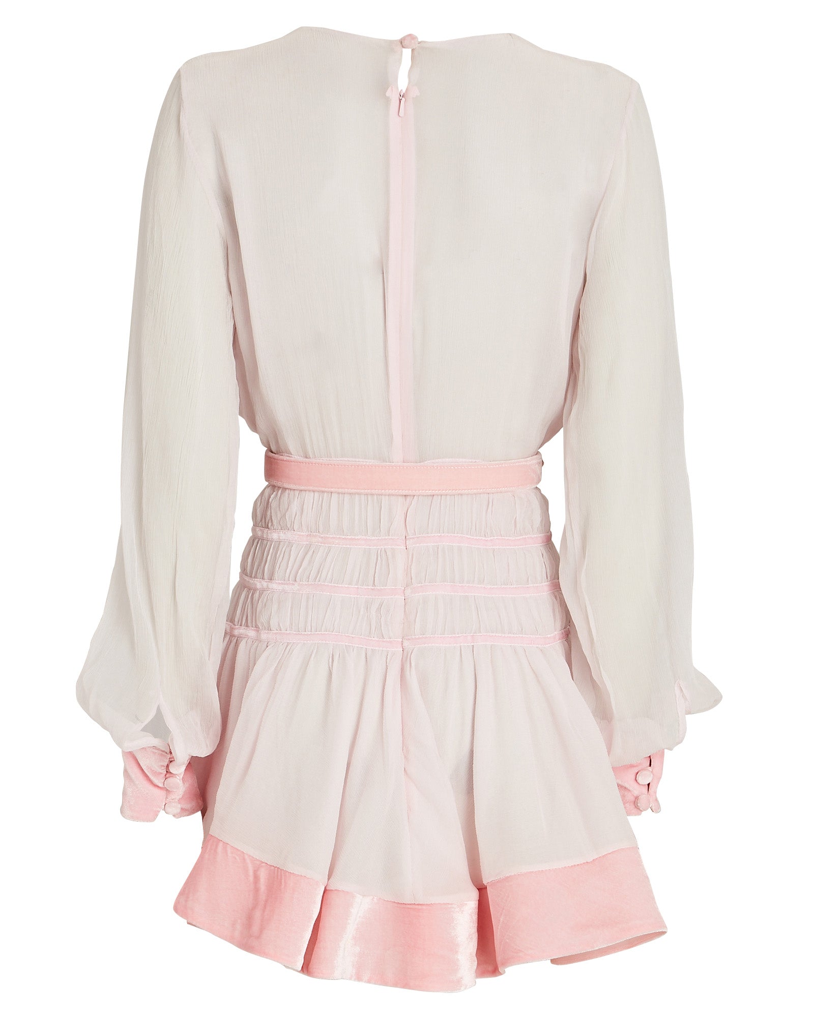 Tiered Mini Dress w/ Velvet Trim