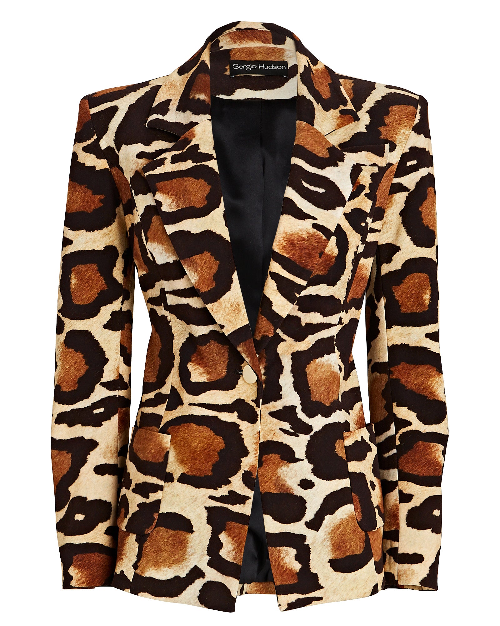 Animal Print Single Button Blazer
