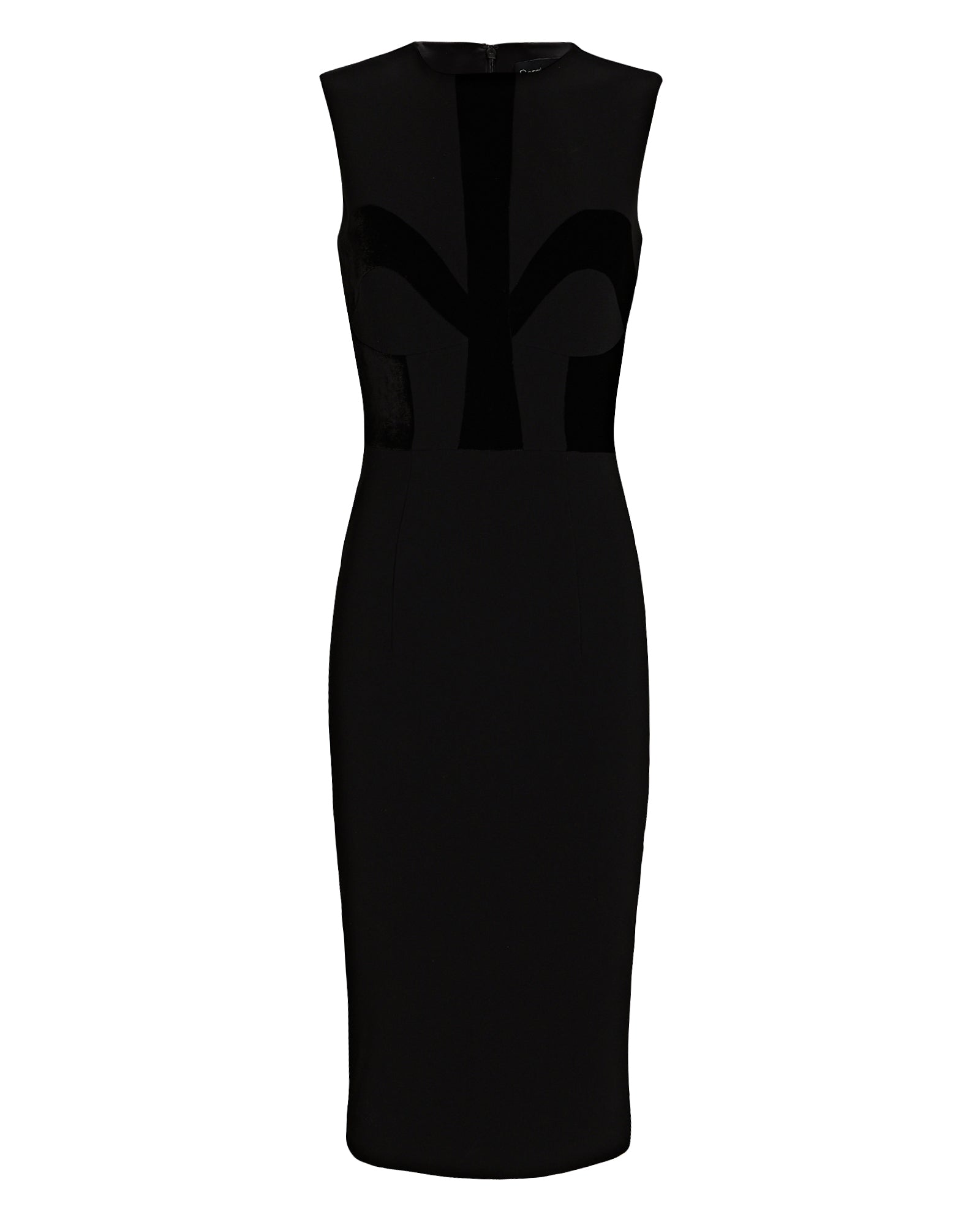 Sleeveless Belted Paneled Midi Dress
