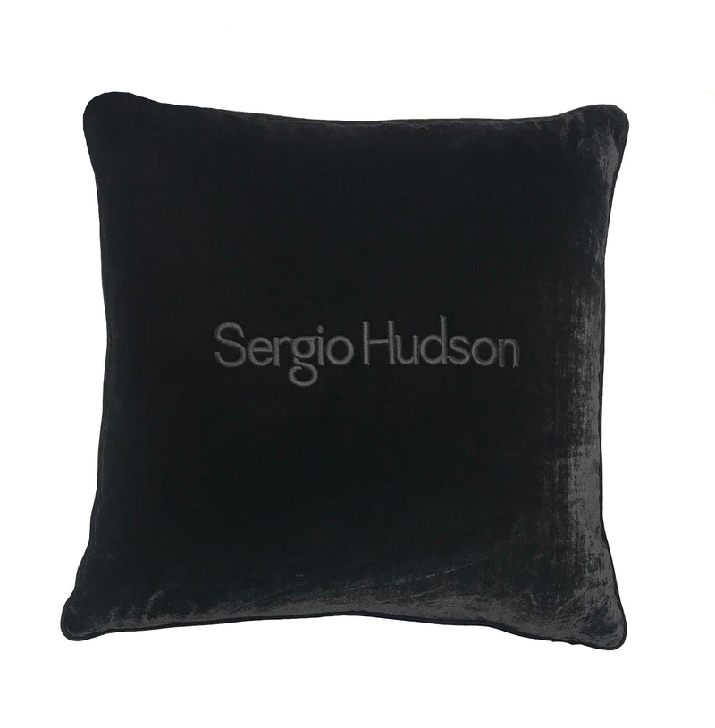 Sergio Hudson Logo Embroidered Pillow 24x24